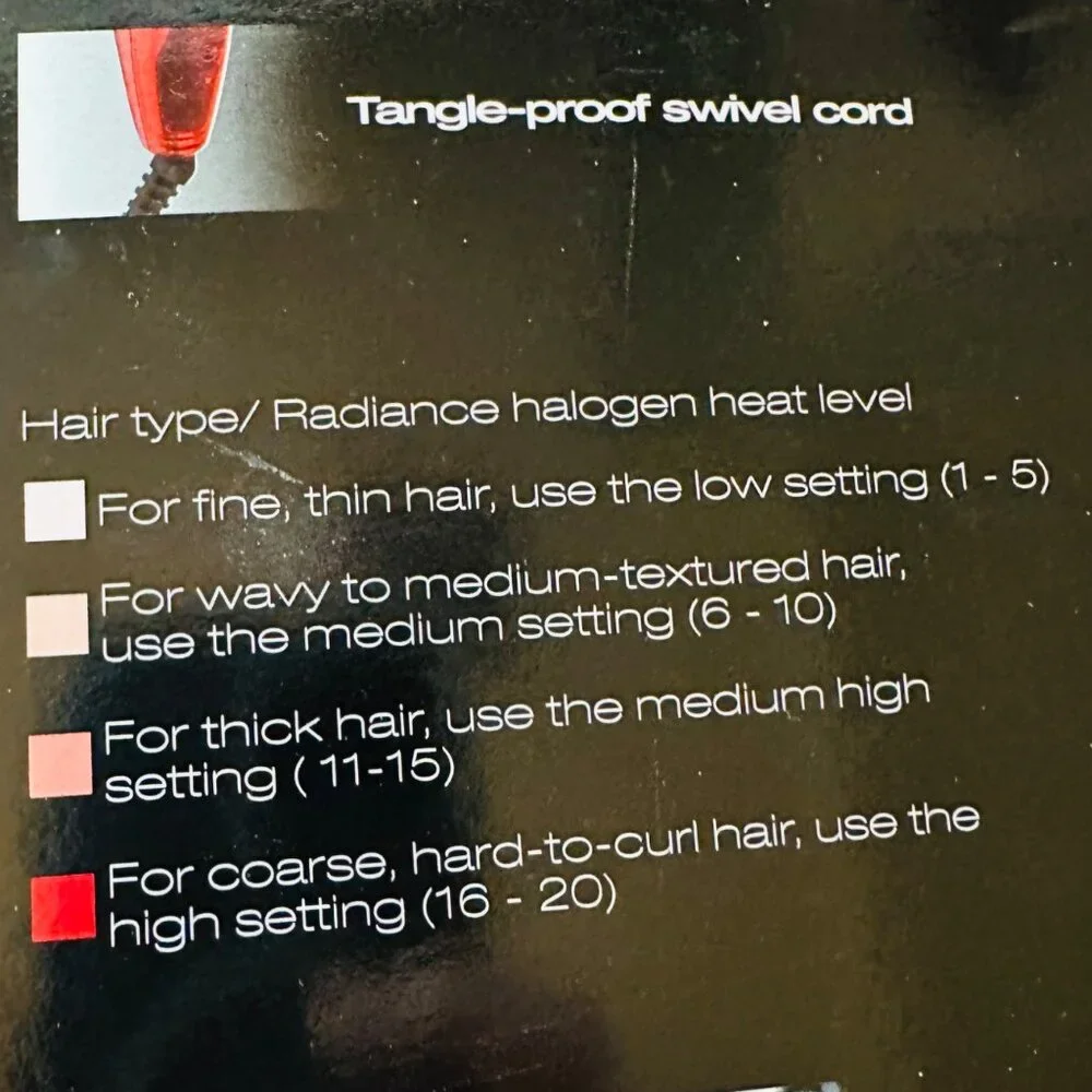 Revlon Radiance 1 inch Curling Iron Styling Iron Halogen Heat Technology Curls